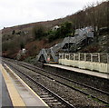 Temporary access steps to and from platform 1, Tir-Phil railway station