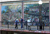 NT4936 : An artwork mural at Douglas Bridge, Galashiels by Walter Baxter
