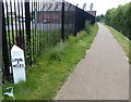 Milepost along the Leeds and Liverpool Canal