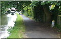 Milepost along the Leeds and Liverpool Canal towpath