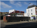 Boarded up petrol station