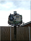 TM1690 : Great Moulton Village sign by Geographer