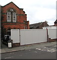 Fenced-off former Methodist Church, Nantwich