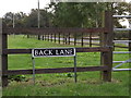 Back Lane sign