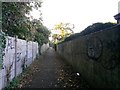 Tuckton: footpath I09 is flanked by graffiti