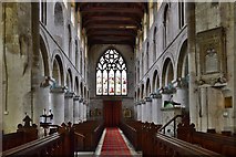 TF4322 : Long Sutton, St. Mary's Church: The Norman nave from the chancel by Michael Garlick