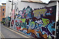 View of a wall of street art on Grimsby Street #10