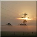 SK5034 : A pylon and a misty sunrise by David Lally