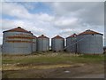 NO5648 : Grain silos, West Mains of Gardyne by Richard Webb