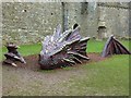 A Dragon at Kidwelly Castle