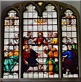 TL0295 : Apethorpe, St. Leonard's Church: Rare east window, "The Last Supper" by Michael Garlick