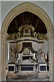 TL0295 : Apethorpe, St. Leonard's Church: The South Chapel was built in 1621 to house the huge Mildmay Monument by Michael Garlick