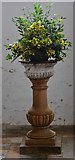 TL0295 : Apethorpe, St. Leonard's Church: Early c18th font with marble bowl and stone alabaster stem 1 by Michael Garlick
