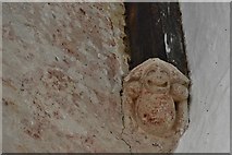 TL0295 : Apethorpe, St. Leonard's Church: Amusing nave roof corbel 4 by Michael Garlick