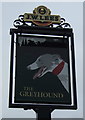 Sign for the Greyhound public house, Ashley