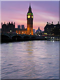 TQ3079 : Westminster Bridge and Big Ben at Sunset by David Dixon