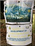 SJ8046 : Keele: posters protesting housing development by Jonathan Hutchins