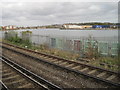 View from a Basingstoke-Southampton train - passing the River Itchen