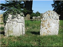 TM3794 : Old gravestones in All Saints' churchyard by Evelyn Simak