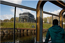 SJ6475 : The boat lift at Anderton as seen from the Edwin Clark on the River Weaver by Roger A Smith