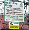 TQ7818 : Recycling point sign by Patrick Roper