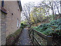 Newcastle-under-Lyme: footpath behind houses