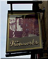 Ironworks name sign, Town Hill, Wrexham