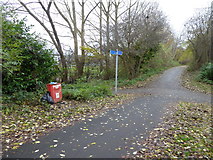 SJ8446 : Newcastle-under-Lyme: path junction on cycleway by Jonathan Hutchins