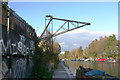 Preserved saw-mill crane near Maple Close, London N16