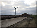 Wind turbine, sugar beet pile and Long Lane