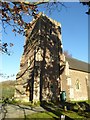 SO5156 : The tower of Stoke Prior church by Philip Halling