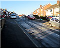 ST3090 : Frosty road surface, Laurel Crescent, Malpas, Newport by Jaggery
