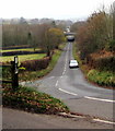 ST3997 : Road descending towards Llantrisant, Monmouthshire by Jaggery