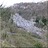 SK1573 : Ravenstor cliff from the Monsal Trail by David Lally