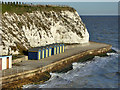 Beach huts and cliff, Dumpton Bay