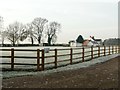 Fence and frosty field off Carlton Ferry Lane