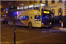 SP3509 : Stagecoach bus no. 15618 at night in Market Square, Witney, Oxon by P L Chadwick