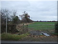 Field entrance and footpath, Huxley