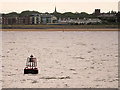 SJ2899 : Liverpool Bay, Port Channel Marker C16 and the Beach at Blundellsands by David Dixon
