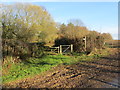 Junction of road, bridleway and footpath near Ruyton Moss