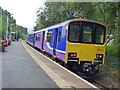 Colne station: Cass 150 unit with a service to Blackpool South