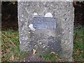 Inscription on stone cross, by footpath to Challabrook