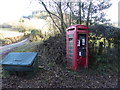 Dilapidated telephone box at City, Powys