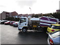 Wastesavers commercial recycling lorry in the Old Barn Estate, Newport