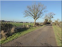 SO9236 : Farm road south of Bredon by Philip Halling