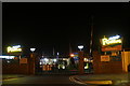 Entrance to Pontins, Ainsdale, at night