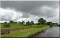 Farmland and canal at Hampton Bank, Shropshire