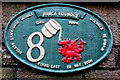 Risca Foundry final cast nameplate on a Newport Road house, Cwmcarn