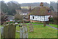 Timber framed house beside the churchyard at Westerham