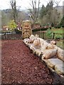 Some fine wood carving at Castlebank Park, Lanark